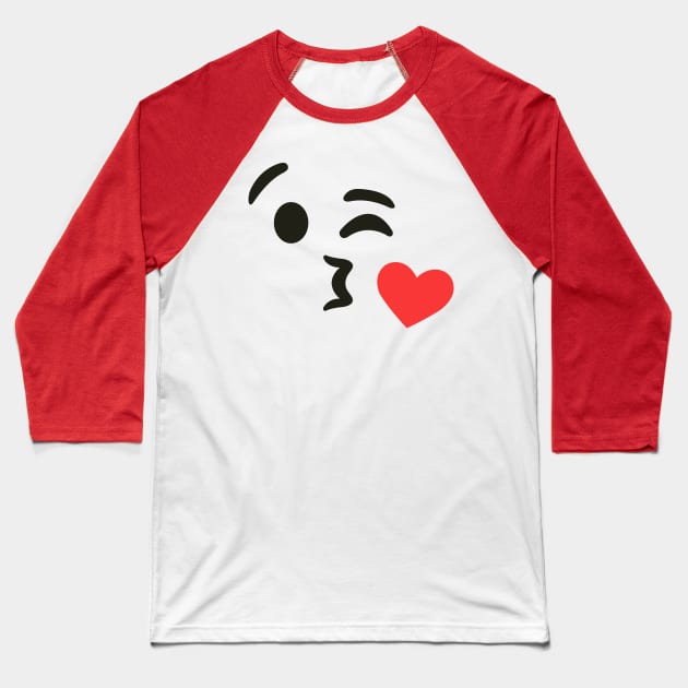 Emoji Kiss  Wink Heart Blowing Kiss Emoji For Women Baseball T-Shirt by giftideas